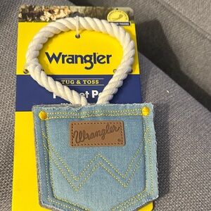 Wrangler Light Blue Denim Pocket Tug Toy with White Rope